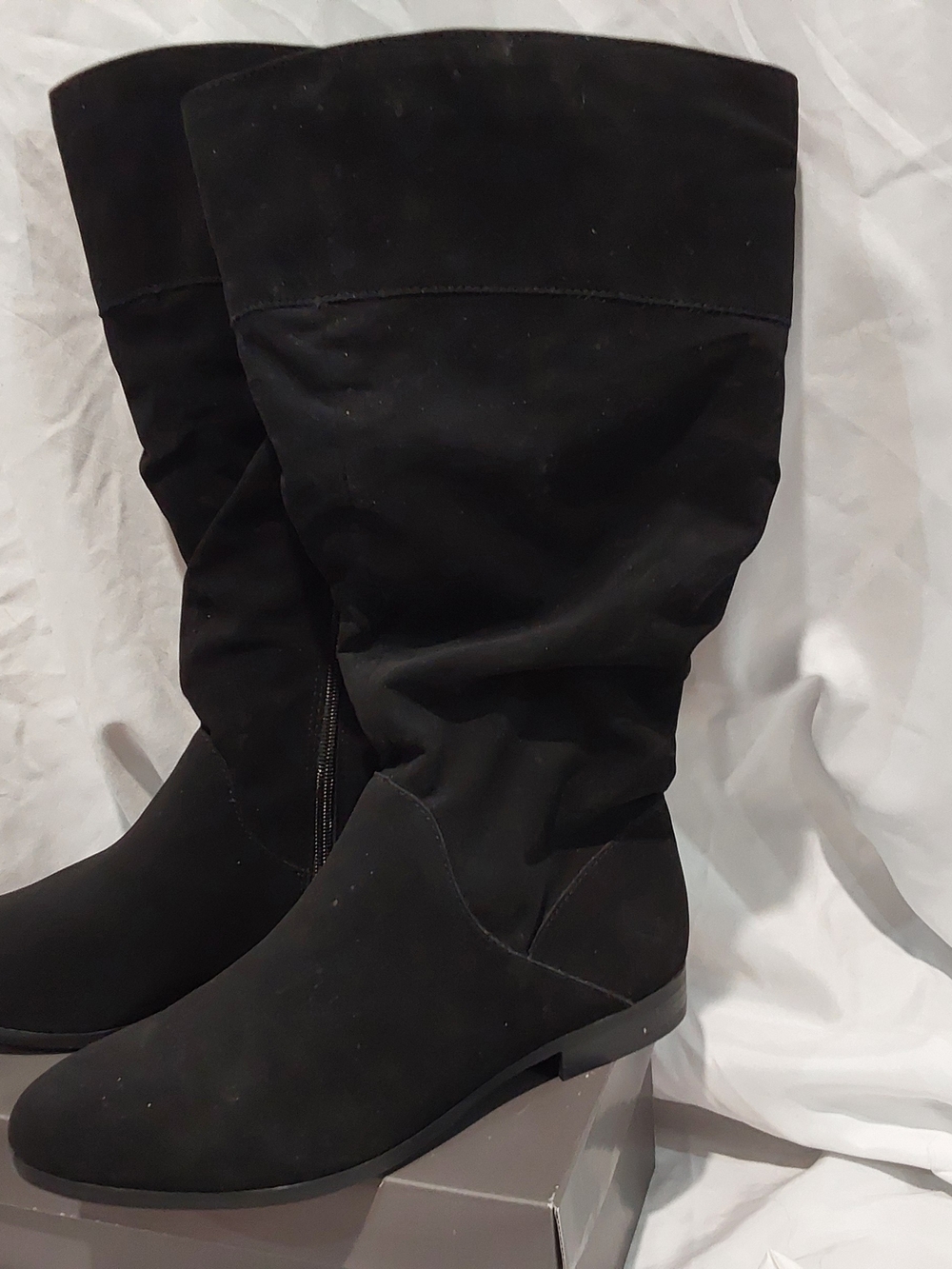 Style & Co. Black Mid-Calf Slouchy Heeled Boots